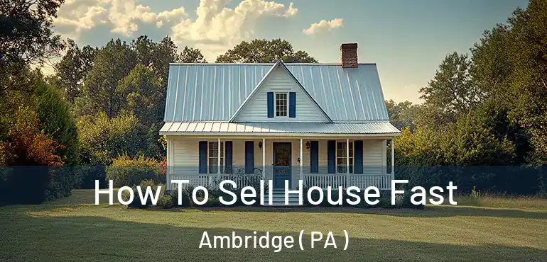  How To Sell House Fast Ambridge ( PA )