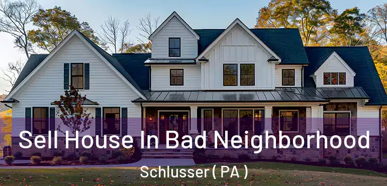  Sell House In Bad Neighborhood Schlusser ( PA )